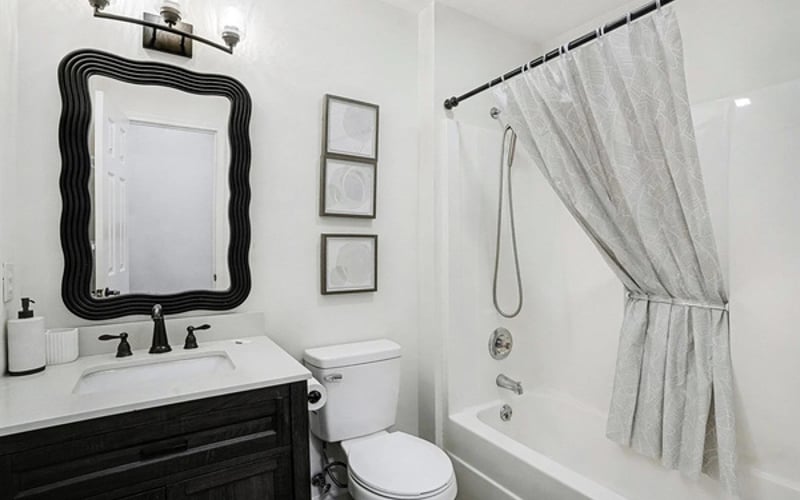 Upstairs full bathroom with tub and shower — 2.5 baths means no morning lines