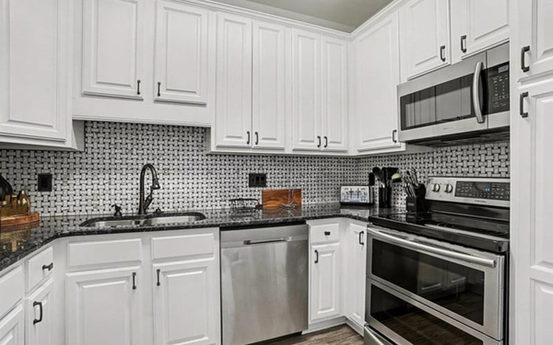 Cook with ease — electric stove, microwave, air fryer, and full cookware provided