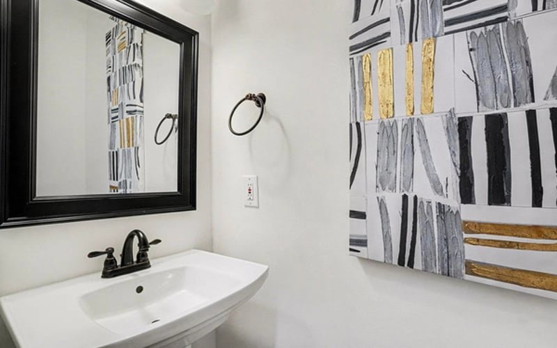 Convenient half bath off the main living area