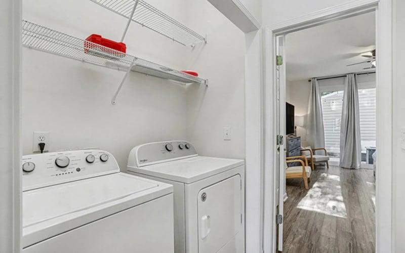 Full-size washer and dryer — pack light and keep the beach towels fresh